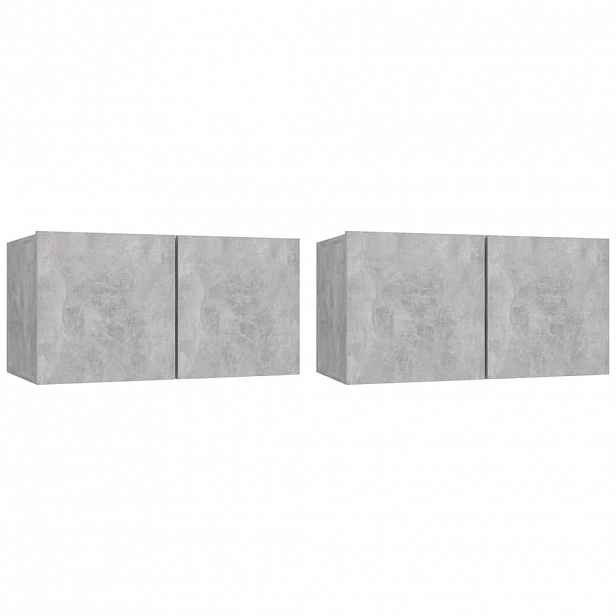 vidaXL Závěsné TV skříňky 2 ks betonově šedé 60x30x30 cm