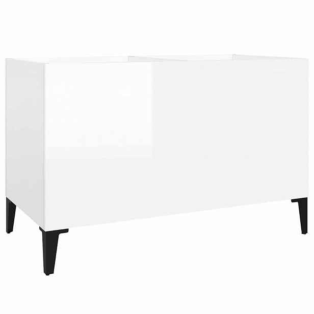 vidaXL Skříňka na LP desky lesklá bílá 74,5x38x48 cm kompozitní dřevo
