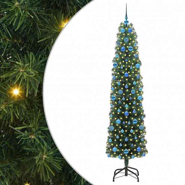 vidaXL Umělý vánoční stromeček Zelená 210 cm PVC, ocel a plast