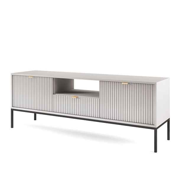 MASSENO TV STOLEK STELLARE, 154x39x56 cm s 1 zásuvkou a 2 dvířky, šedý