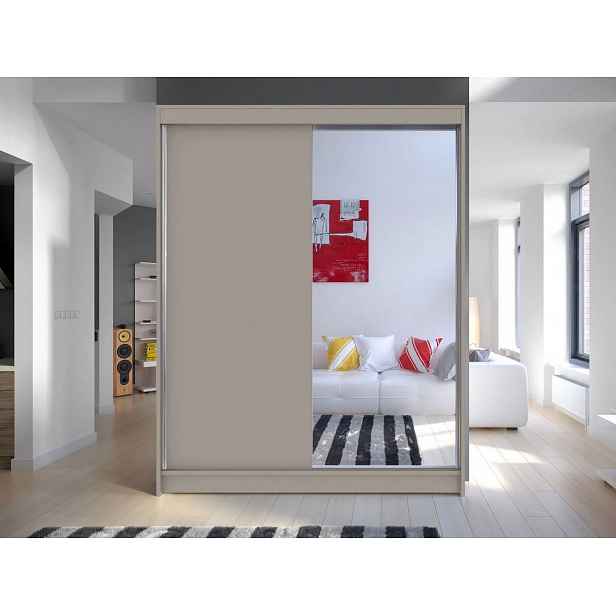Šatní skříň se zrcadlem 150 cm PIRITU 1 - kašmír