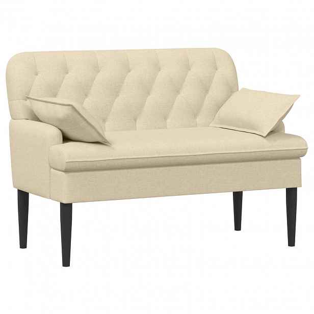 vidaXL Pohovka s knoflíkovým prošíváním Krémová 111 x 68 x 80 cm
