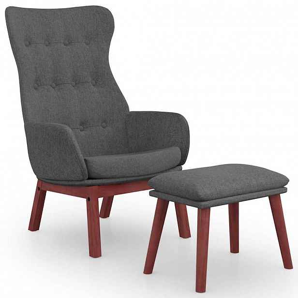 vidaXL Relaxační křeslo s podnožkou tmavě šedé textil
