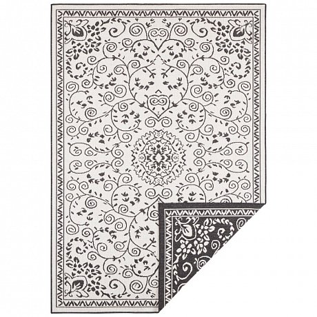 Černo-krémový venkovní koberec Bougari Leyte, 200 x 290 cm