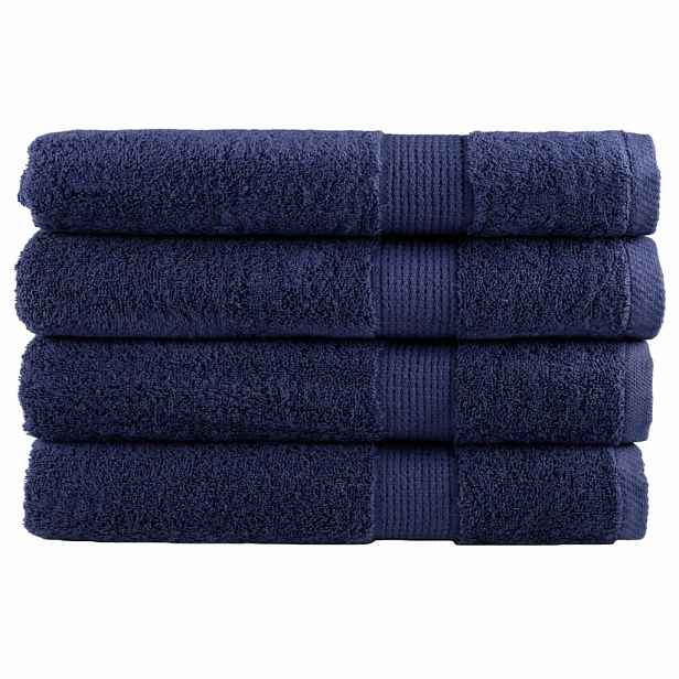 vidaXL Prémiové ručníky SOLUND 4 ks tmavě modré 100x200 cm 600 g/m²