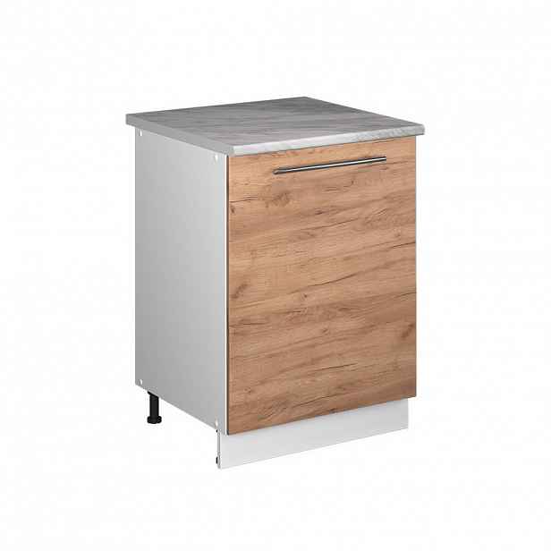 Vicco SPODNÍ SKŘÍŇKA KUCHYŇSKÉ LINKY Fame-Line, Zlatý mocný dub/Bílá, 60 cm 1 dvířka s pracovní deskou