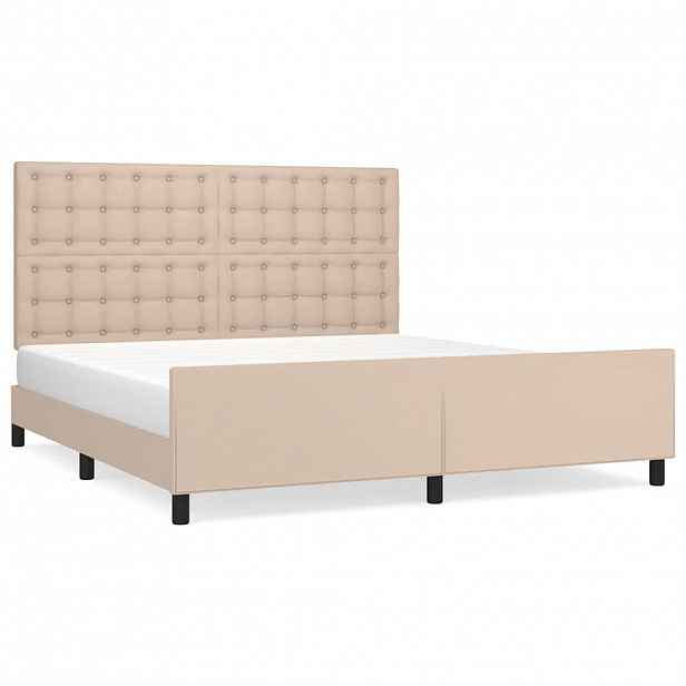 vidaXL Rám postele s čelem cappuccino 160x200 cm umělá kůže