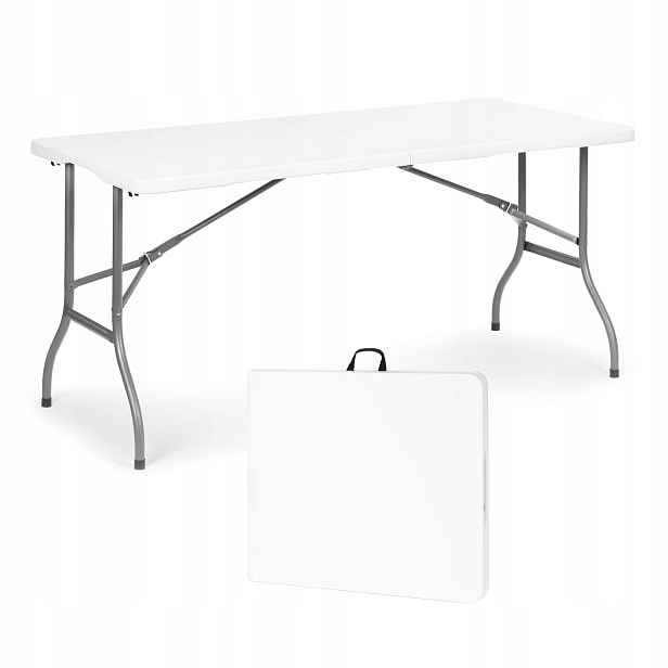 Skládací zahradní cateringový stůl 153x70 cm, bílý MultiGarden