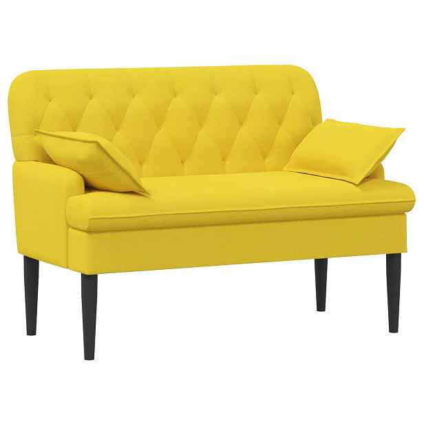vidaXL Pohovka s knoflíkovým prošíváním Světlá žlutá 111 x 68 x 80 cm