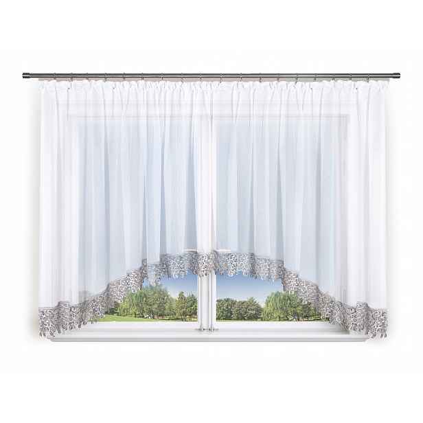 Záclona 500x120, luk, voál, guipure 15 cm – šedá