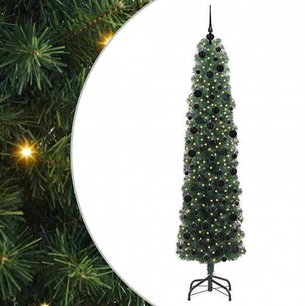vidaXL Umělý vánoční stromeček Zelená 240 cm PVC, ocel a plast