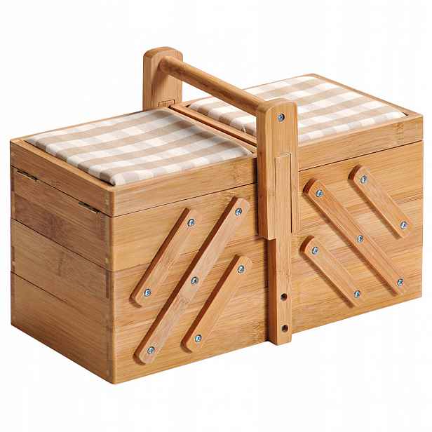 Bambusové šitíčko s místem pro jehly, výš, 19 cm, Kesper