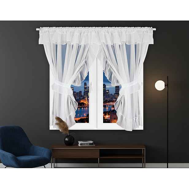 Dekorační krátká záclona s volánky s řasící páskou BOHDANA bílá 400x160 cm MyBestHome