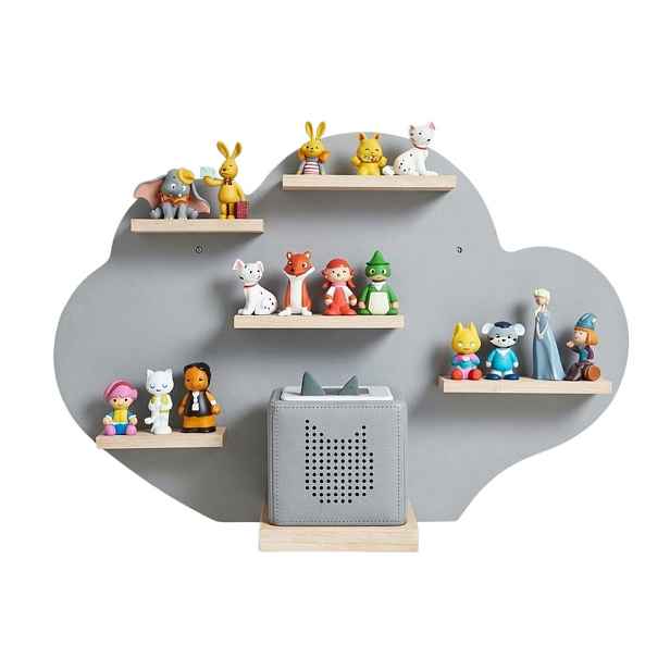 Relaxdays POLICE Šedá nástěnná tvar mraku magnetické pásky MDF 40 cm
