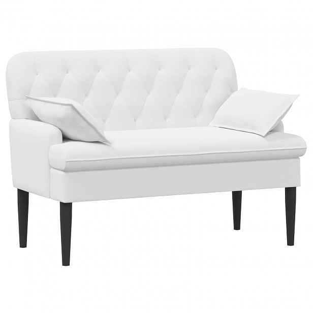 vidaXL Pohovka s knoflíkovým prošíváním Bílá 111 x 68 x 80 cm Textil