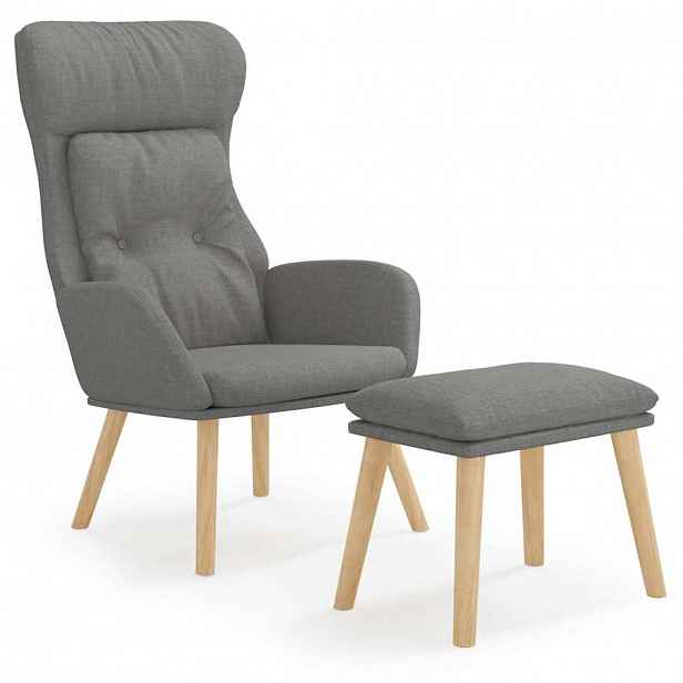 vidaXL Relaxační křeslo s podnožkou světle šedé textil