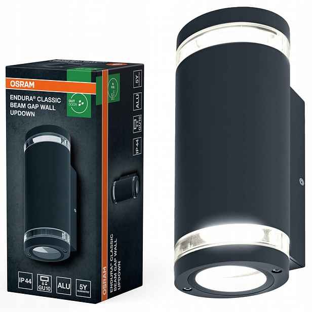 Zahradní nástěnné svítidlo Venkovní fasádní lampa GU10 Šedá IP44 Endura Osram