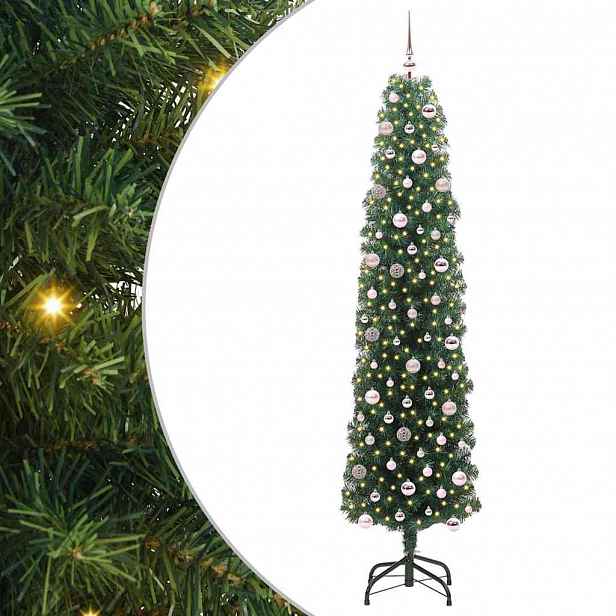 vidaXL Umělý vánoční stromeček Zelená 240 cm PVC, ocel a plast