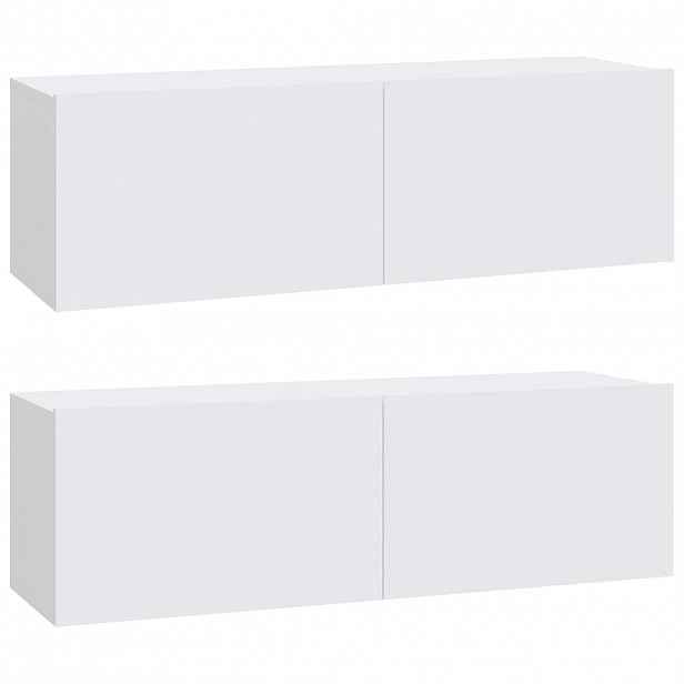 vidaXL Nástěnné TV skříňky 2 ks bílé 100x30x30 cm kompozitní dřevo