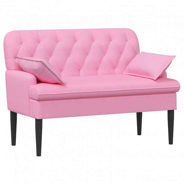 vidaXL Pohovka s knoflíkovým prošíváním Růžová 111 x 68 x 80 cm Textil