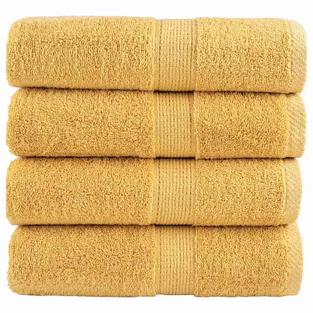 vidaXL Prémiové mycí utěrky SOLUND 4 ks zlaté 30x30 cm 600 g/m²