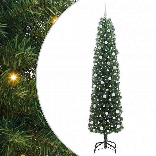 vidaXL Umělý vánoční stromeček Zelená 240 cm PVC, ocel a plast