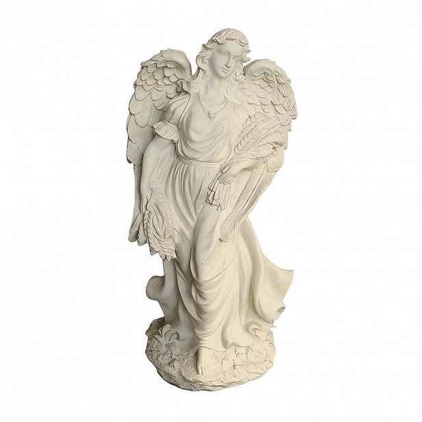 Relaxdays ANDĚL krémový z polyresinu mrazuvzdorný 46,5 cm
