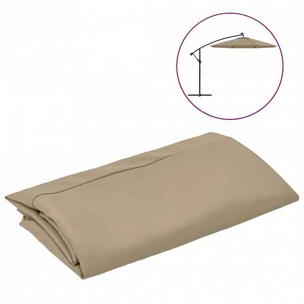 vidaXL Náhradní potah na slunečník Taupe 350 cm