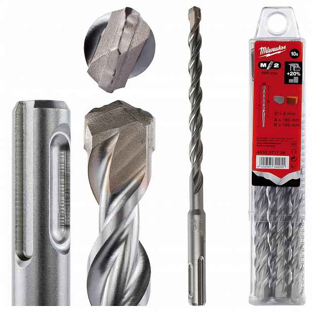 Vrtáky do betonu Sds Plus 8 x 100/160 mm 10 ks Milwaukee M2