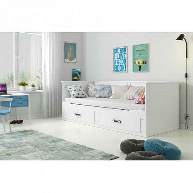 Výsuvná dětská postel HERMES bílá 200x90 cm