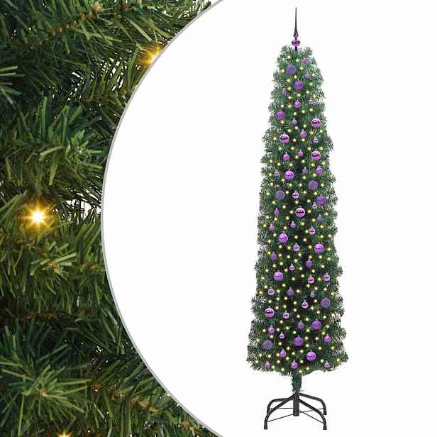 vidaXL Umělý vánoční stromeček Zelená 240 cm PVC, ocel a plast