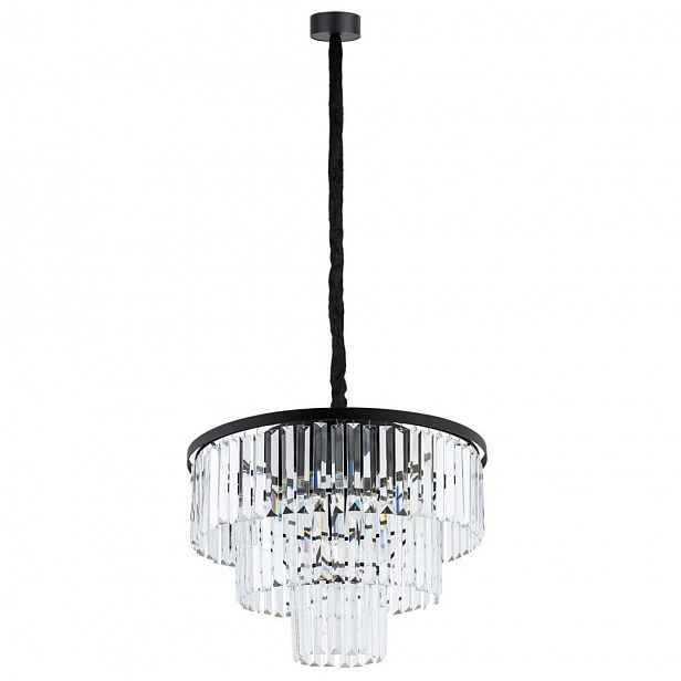 Černá závěsná lampa Cristal glamour nad jídelní stůl Nowodvorski