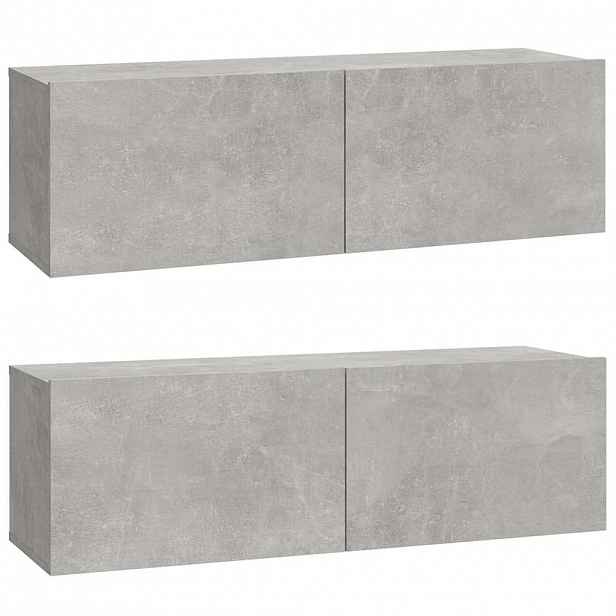 vidaXL Nástěnné TV skříňky 2 ks betonově šedé 100x30x30 cm kompozit