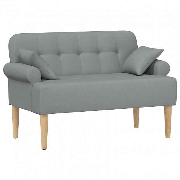 vidaXL Pohovka s knoflíkovým prošíváním Světle šedá 120 x 65 x 79 cm