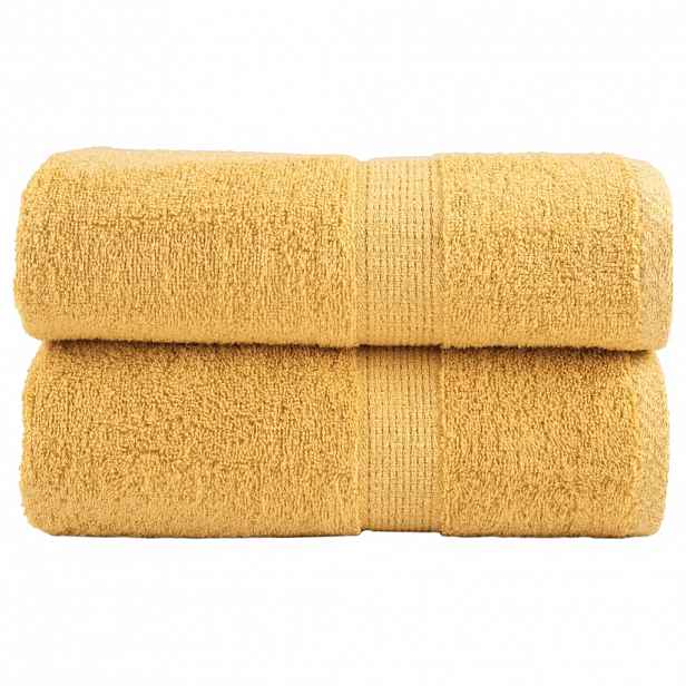 vidaXL Prémiové ručníky pro hosty SOLUND 2 ks zlaté 30x50 cm 600 g/m²