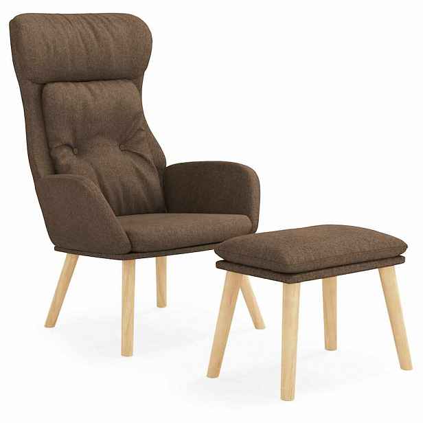 vidaXL Relaxační křeslo s podnožkou hnědé textil