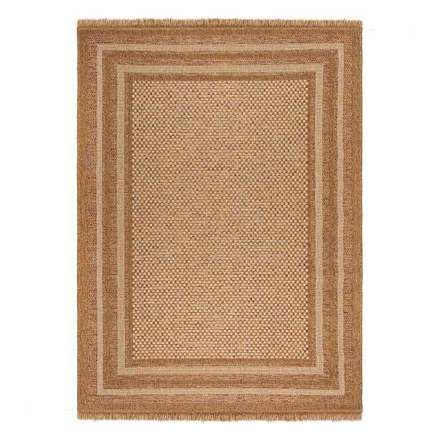 Vnitřní a venkovní koberec v přírodní barvě 160x230 cm Layla Border – Flair Rugs