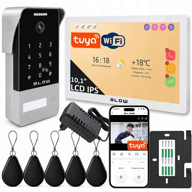 Wifi Videotelefon Brána Čtečka Interkom Aplikace 2-ŽILOVÝ Rfid Tuya