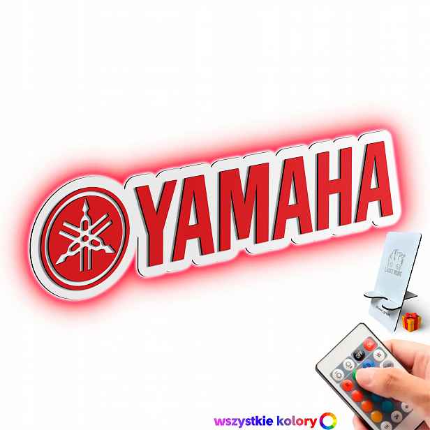 Dřevěný obraz 3D Logo Yamaha Nástěnná Dekorace Dárek Noční Lampa Led