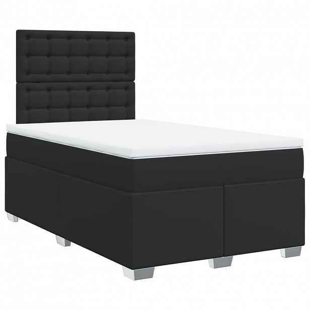 vidaXL Box spring postel s matrací černá 120x190 cm umělá kůže
