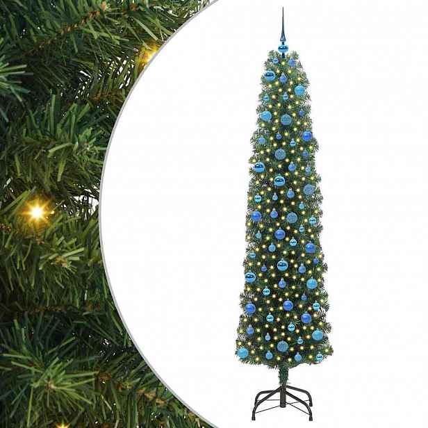 vidaXL Umělý vánoční stromeček Zelená 240 cm PVC, ocel a plast