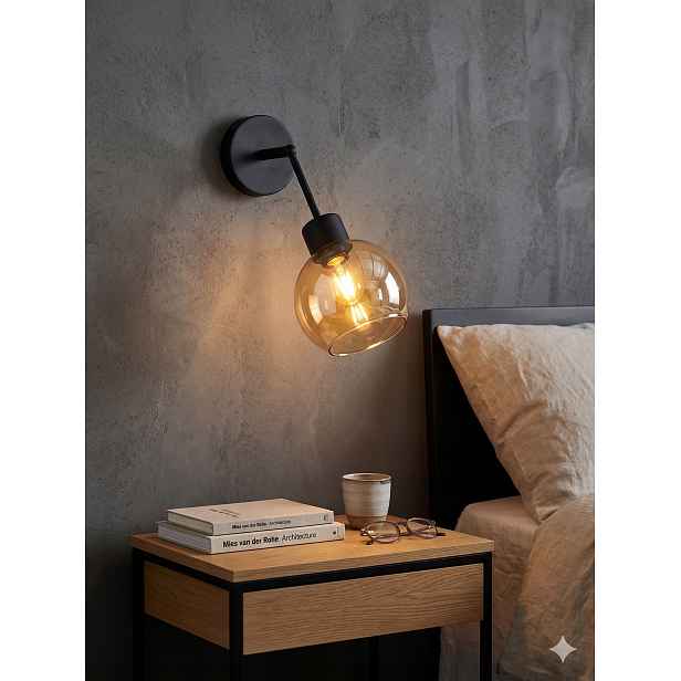 Euro-Lamp Nástěnné svítidlo Orion 1 černé Medové stínítkoPRODUCENT