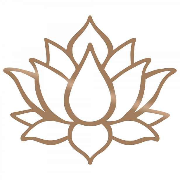 Hanah Home Nástěnná kovová dekorace Lotus 50x43 cm měděná