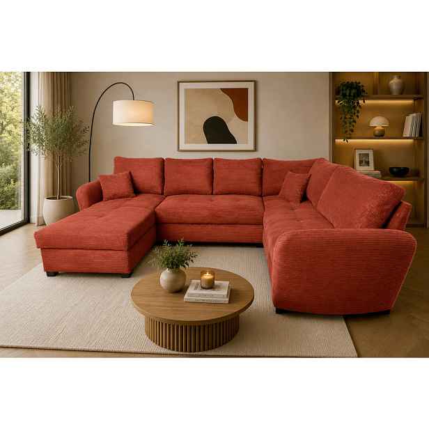 P & B SEDACÍ SOUPRAVA, textil, oranžová