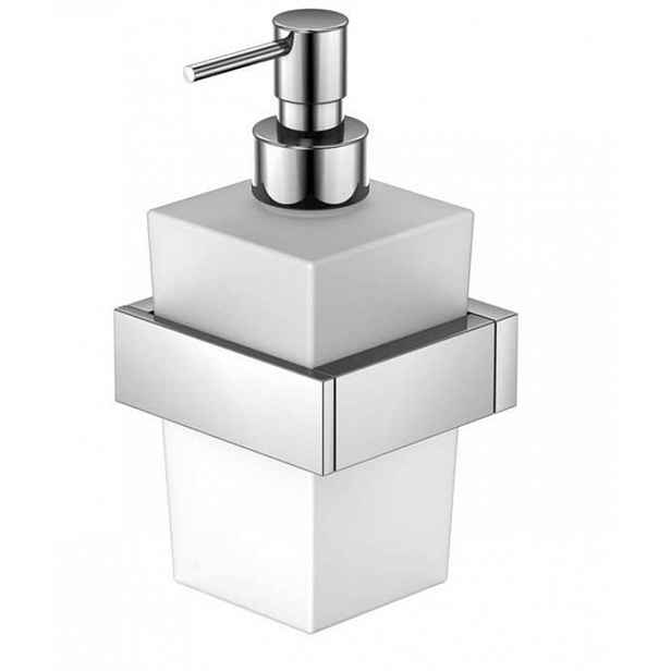 Steinberg 460 - Dávkovač mýdla s držákem, bílé sklo/chrom 460 8001