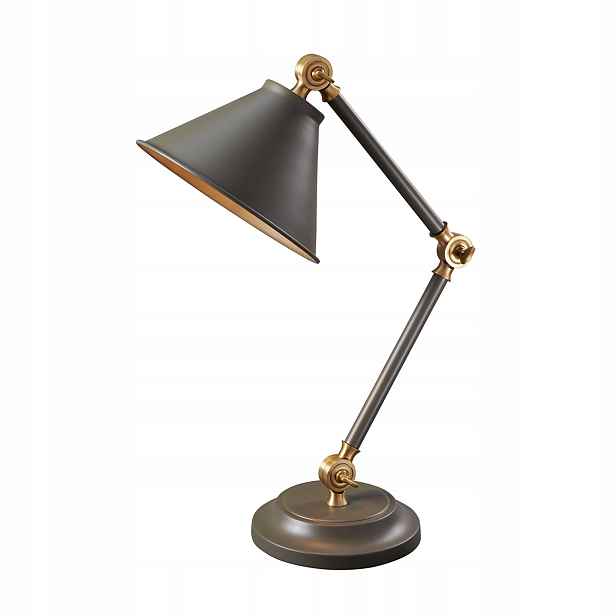 Stolní lampa šedá mosazná nastavitelná industriální vintage 52 cm Elstead