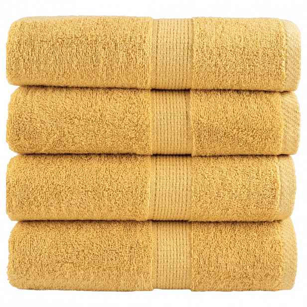 vidaXL Prémiové ručníky pro hosty SOLUND 4 ks zlaté 30x50 cm 600 g/m²