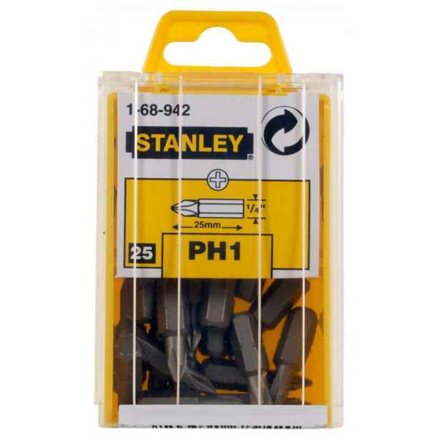 Stanley - Sada bitů PH1, 25 ks 1-68-942