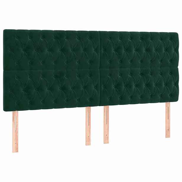 vidaXL Čelo postele tmavě zelené 180x7x118/128 cm sametové