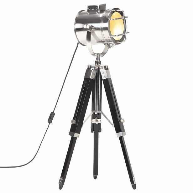 vidaXL Stojací lampa na stativu černá masivní mangovníkové dřevo 69 cm
